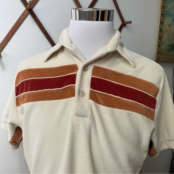 Vintage 1970s Terry Cloth Polo Shirt - Picture 2 of 12